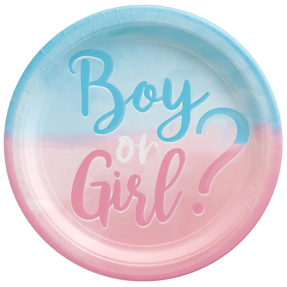 Gender Reveal Party: Dessert Paper Plate 10 Inches, 8 Count