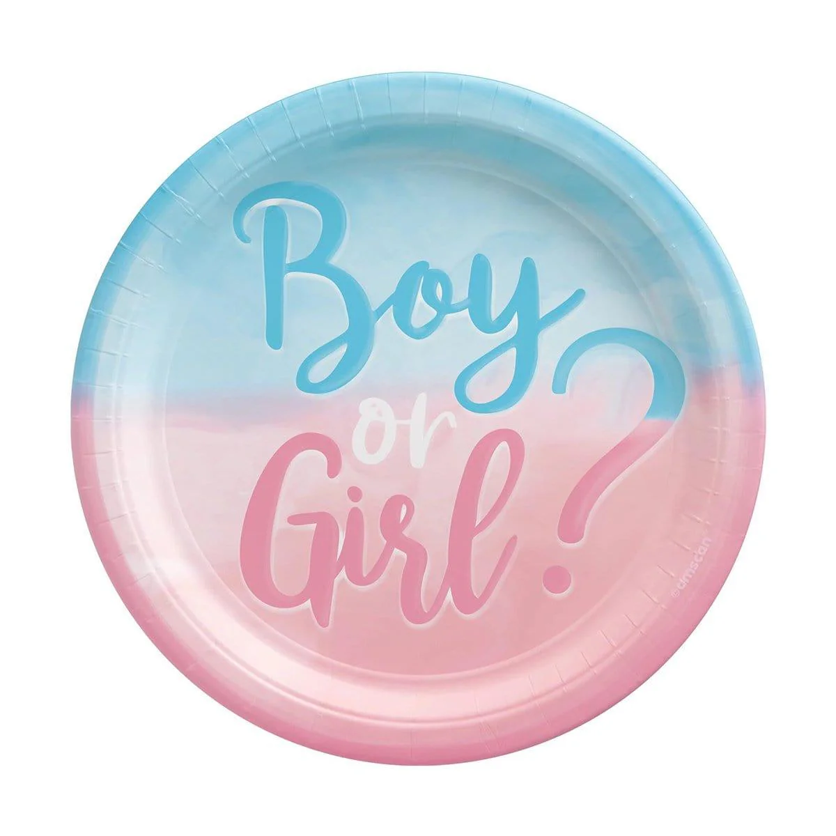 Gender Reveal Party: Dessert Paper Plate 7 Inches, 8 Count