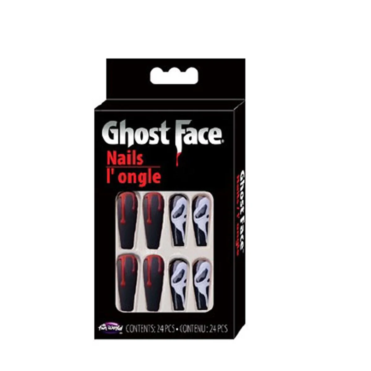 Ghost Face Blood Drip Nails, Scream, 24 Count