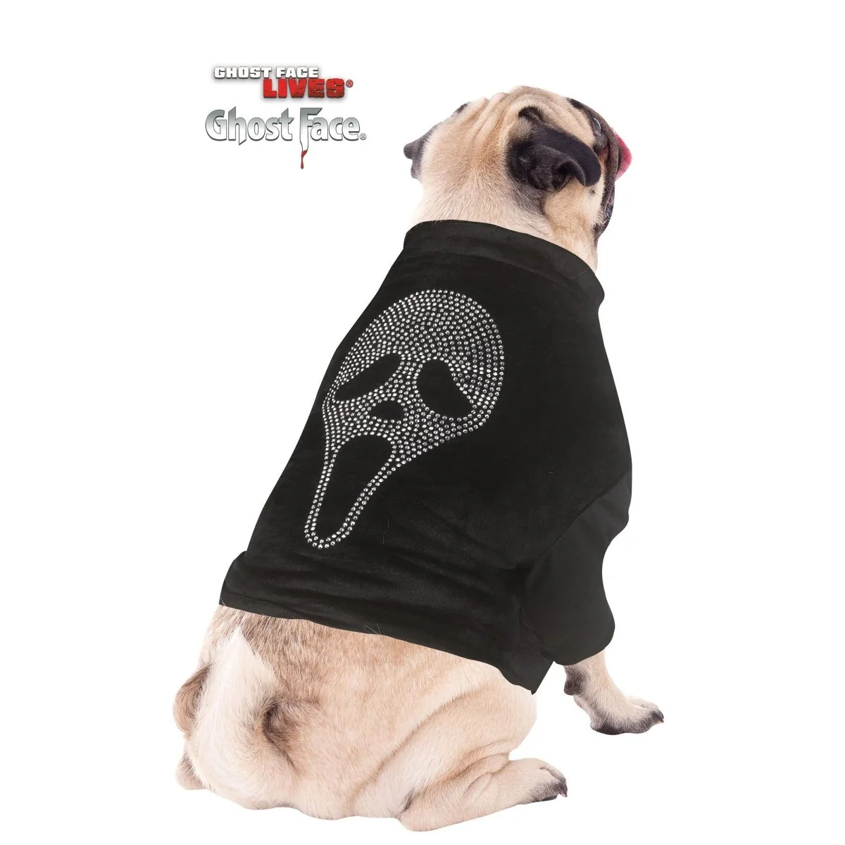 Ghost Face Silver Bling Costume for Pets, Scream - Image 2
