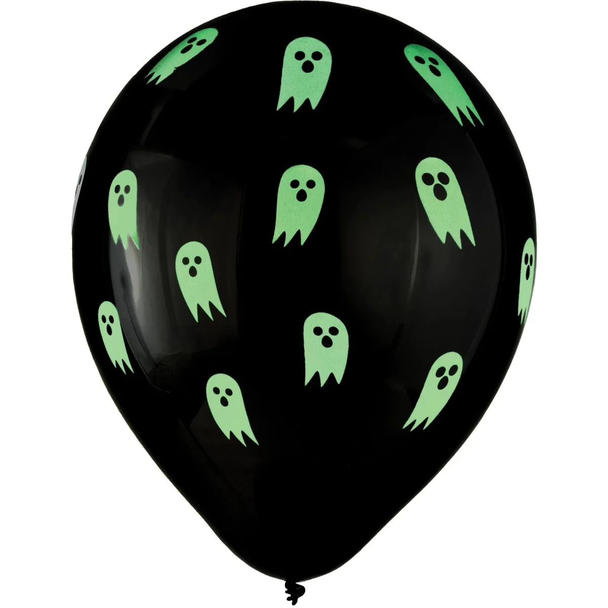 Ghost Glow Halloween Black Latex Balloons, 12 Inches, 15 Count