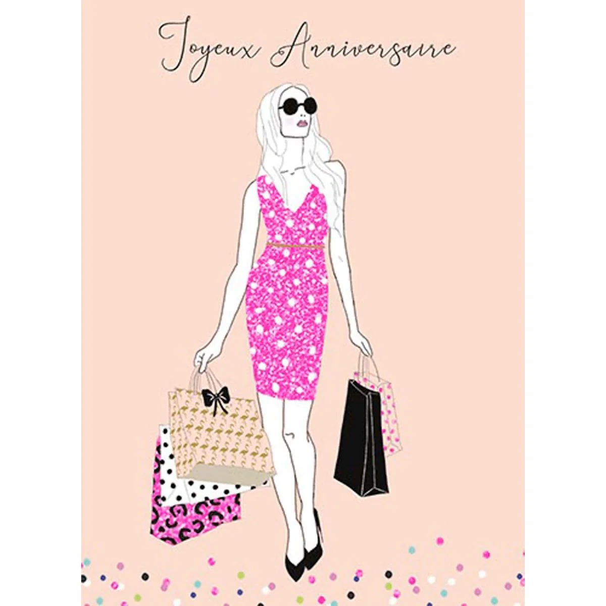 Giant Birthday Card, "Joyeux Anniversaire" Shopping, 1 Count