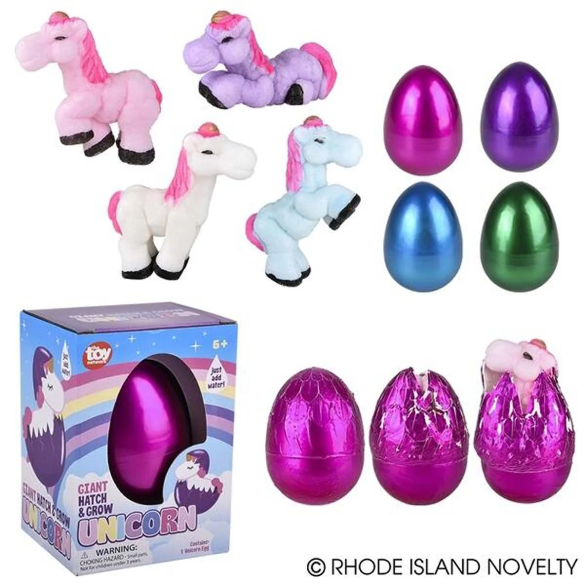 Giant Hatch and Grow Unicorn Egg, Assortment, 1 Count