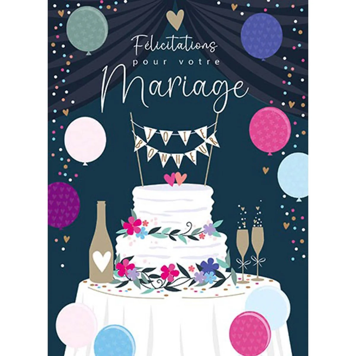 Giant Wedding Card, "Félicitations pour votre mariage", 1 Count