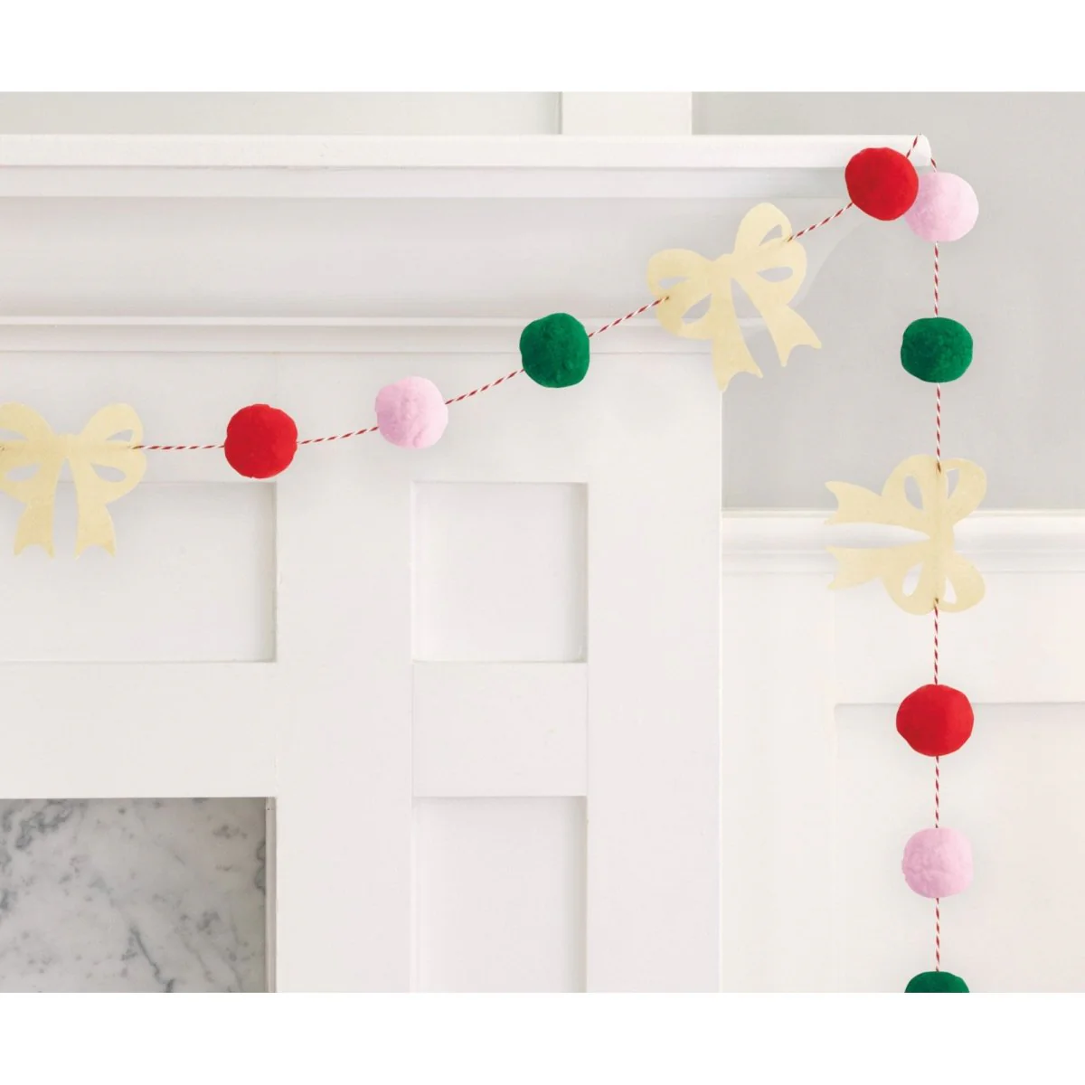 Gingerbread Xmas Pom Pom Garland, 84 Inches, 1 Count