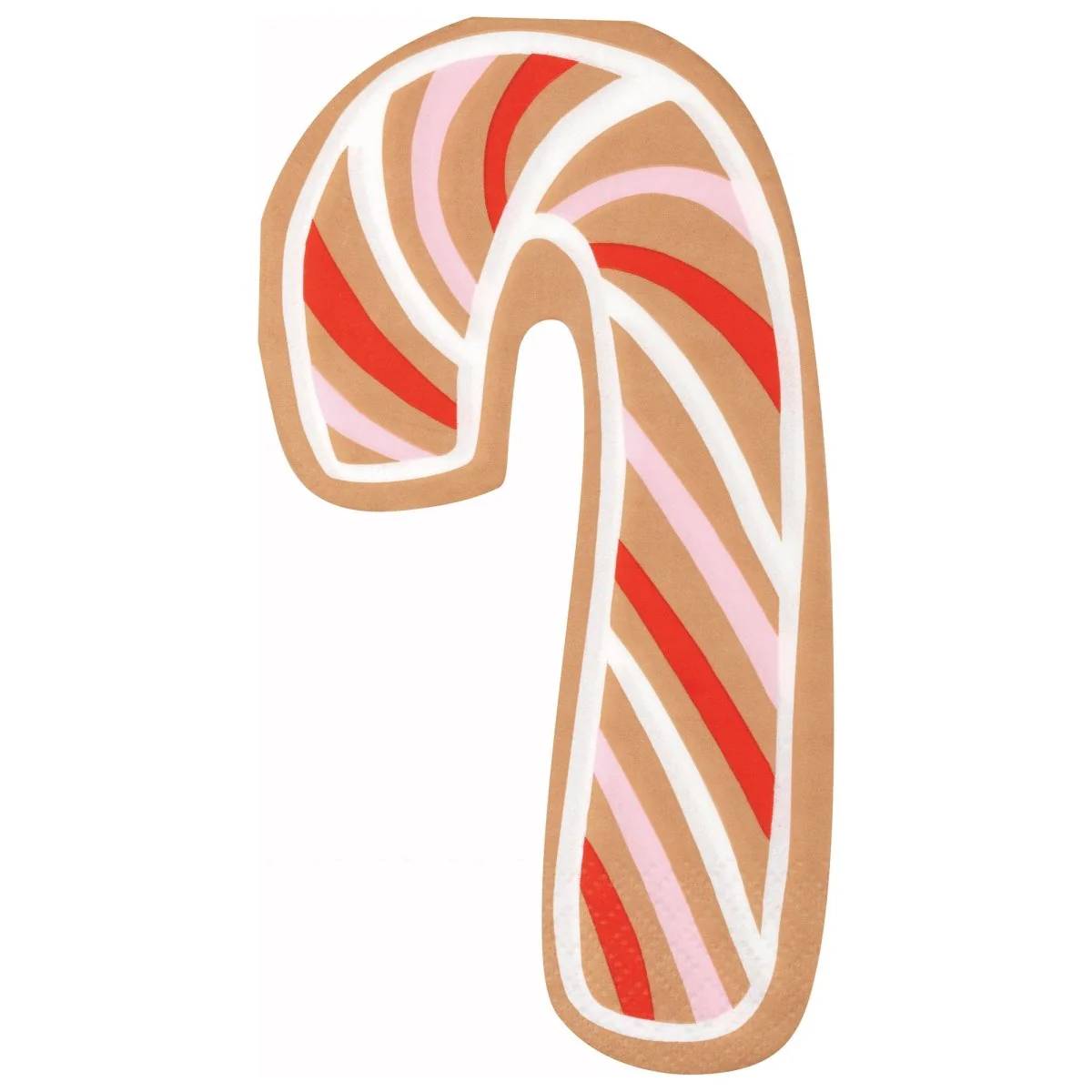 Gingerbread Xmas Small Beverage Napkins, 16 Count