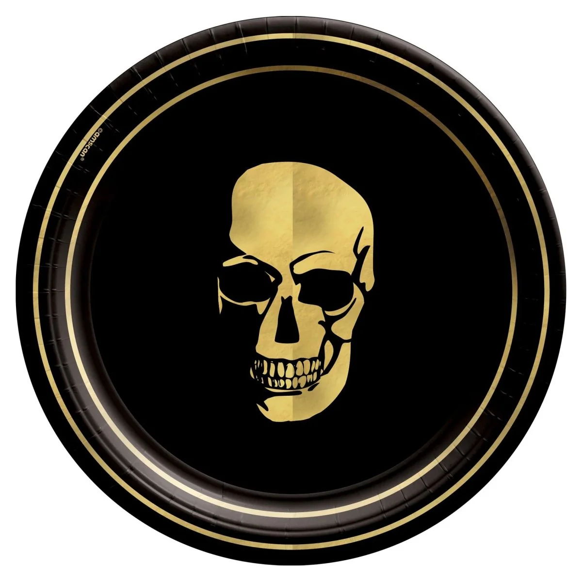 Glam Boneyard Small Round Dessert Paper Plates, 7 Inches, 8 Count