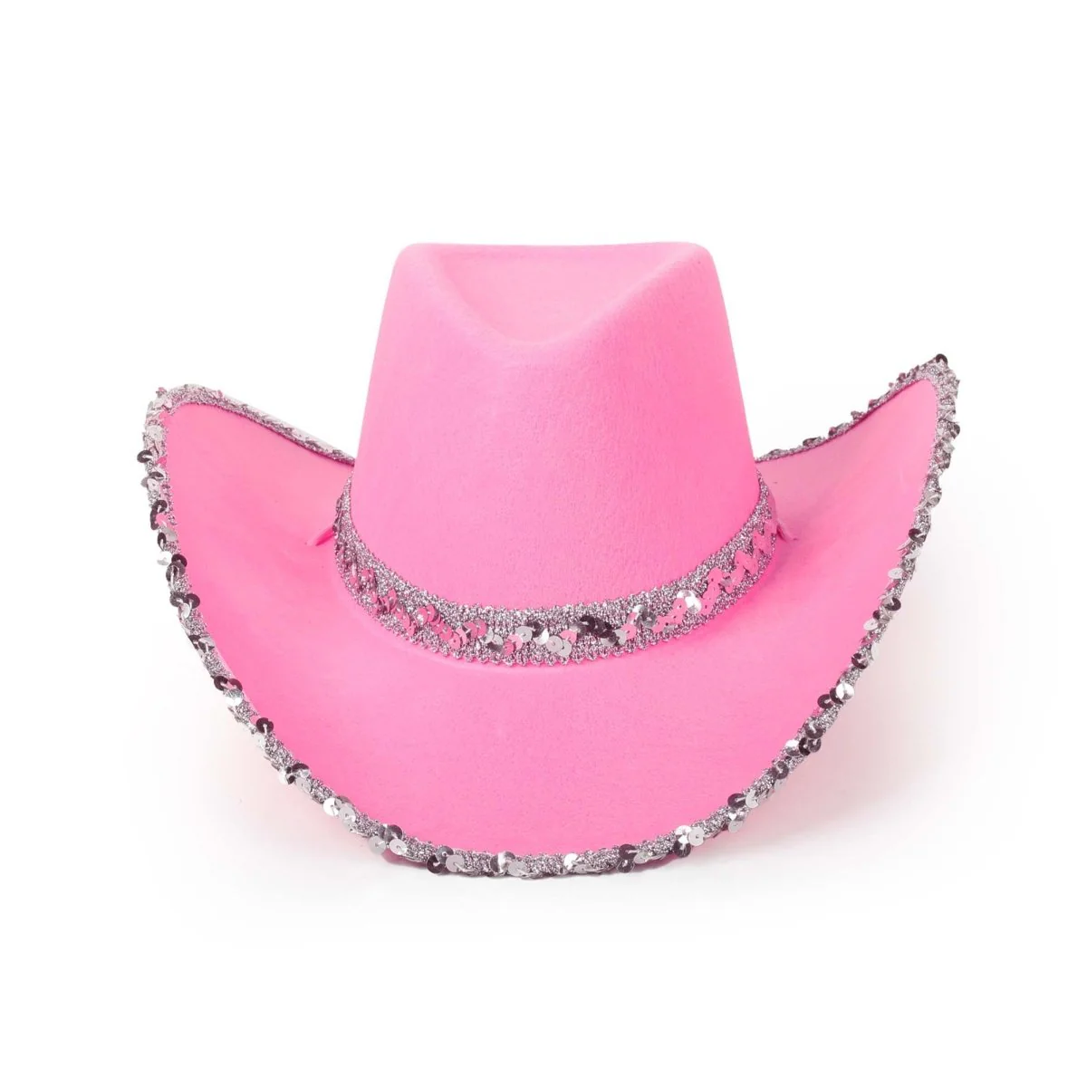 Glam Cowgirl Hat for Adults, Pink and Silver - Image 2