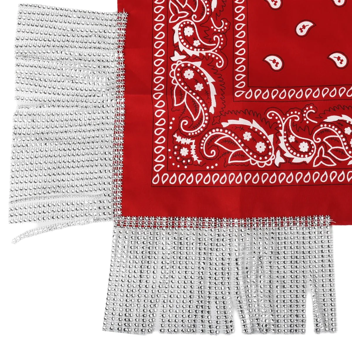 Glam Fringe Red Bandana, 1 Count - Image 3