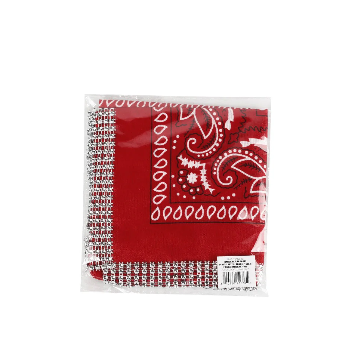 Glam Fringe Red Bandana, 1 Count - Image 5