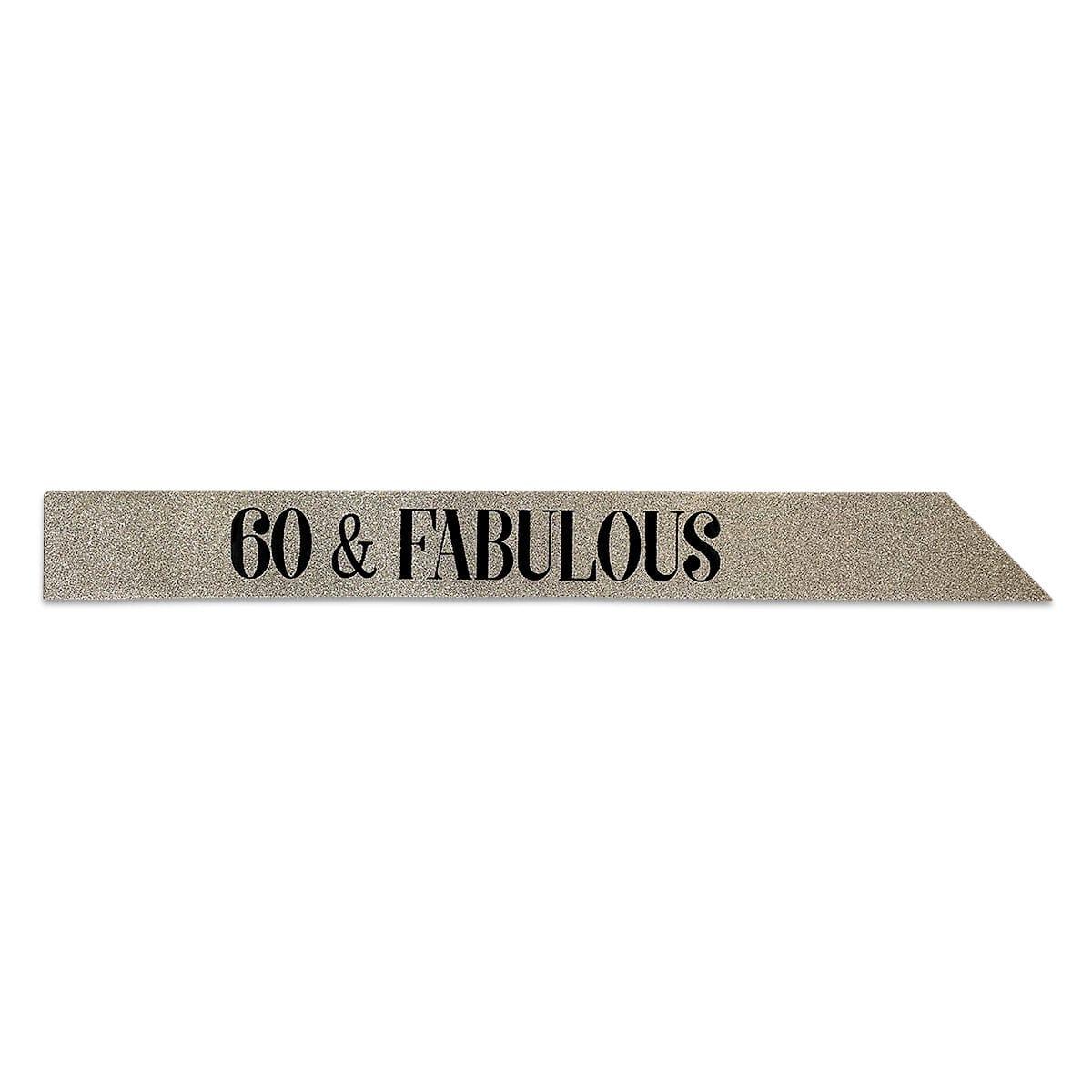 Glitter Sash, "60 & Fabulous", Gold