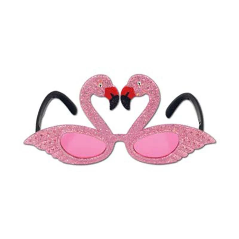 Glittered Flamingo Glasses