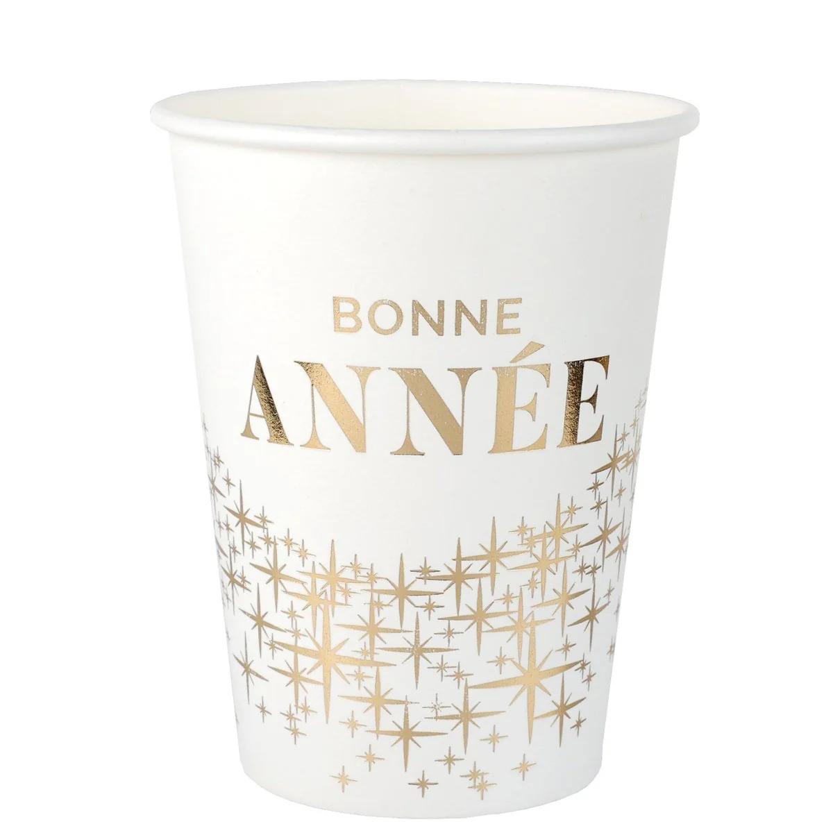 Glittering "Bonne Année" Paper Cups, 10 Count