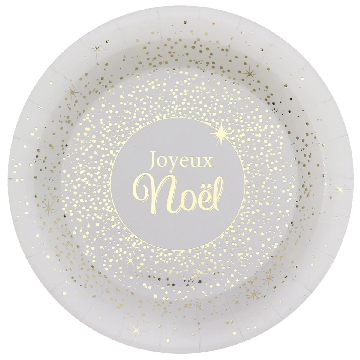 Glittering Christmas Large Round Lunch Paper Plates, 9 Inches, 10 Count