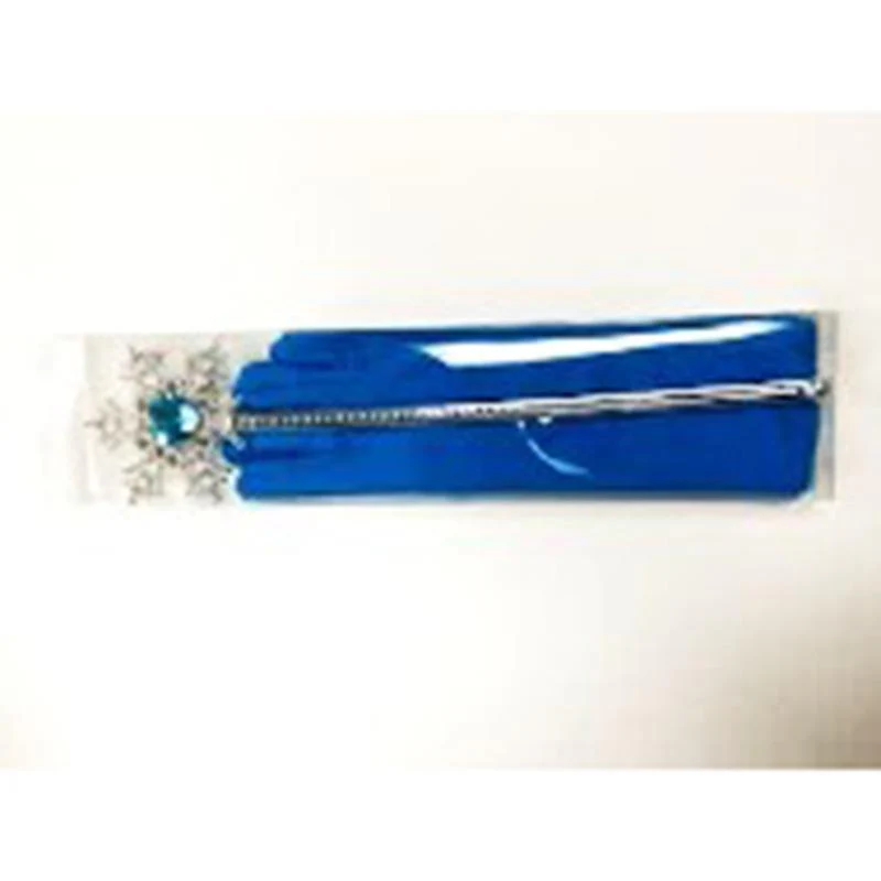 Dark blue gloves & wand set for girls