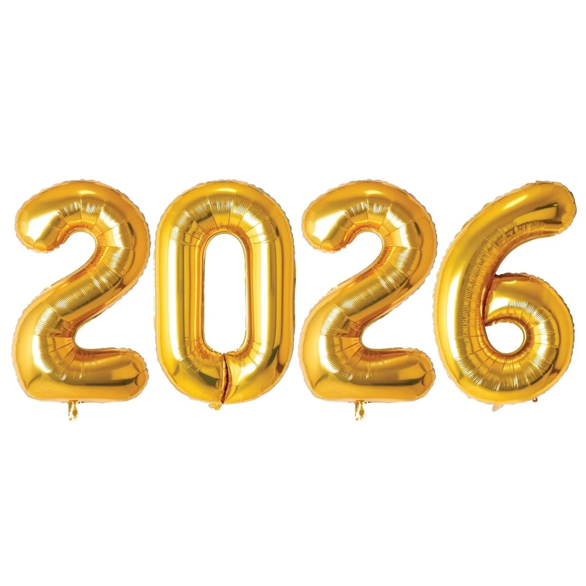 Gold 2026 New Year Foil Balloons Kit, 40 Inches