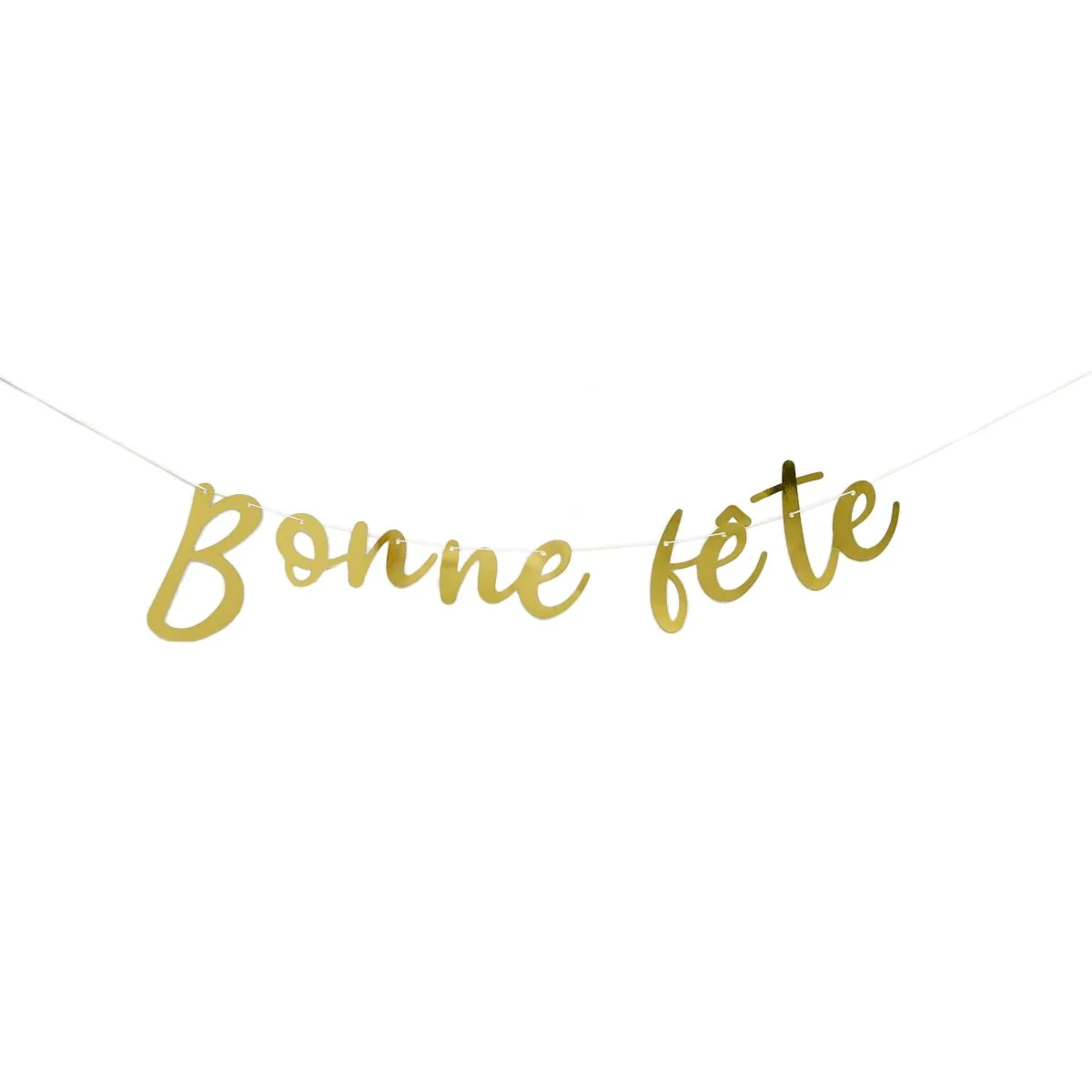 Gold "Bonne Fête" Foil Letter Banner, 94 Inches, 1 Count