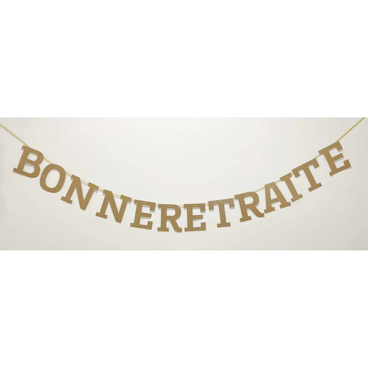 Gold "Bonne Retraite" Letter Banner, 94 Inches, 1 Count