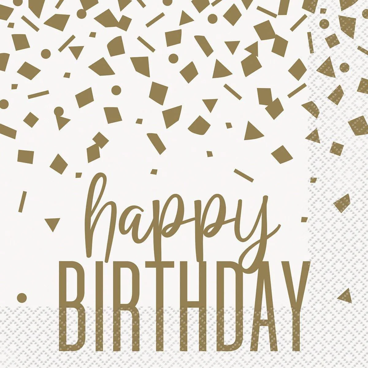 Gold Confetti Birthday Lunch Napkins, 16 Count
