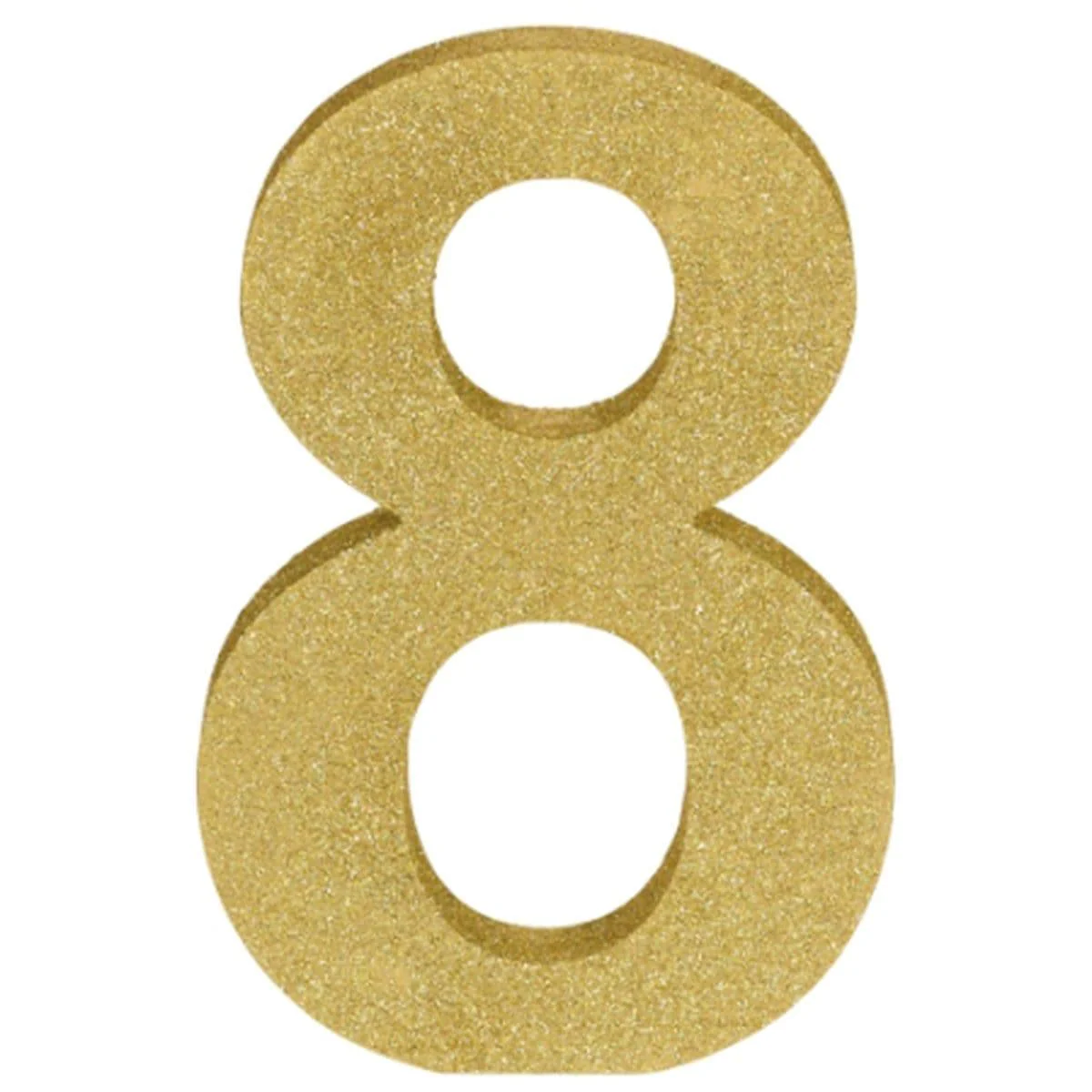 Gold Glitter Number - 8