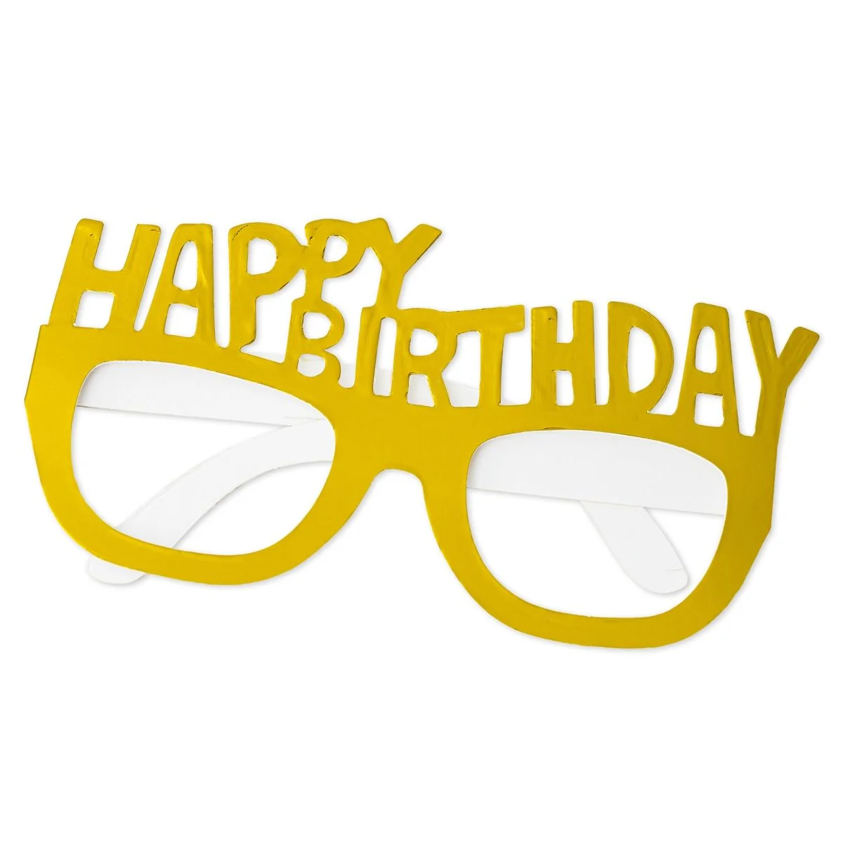 Gold 'Happy Birthday' Paper Glasses, 4 Count