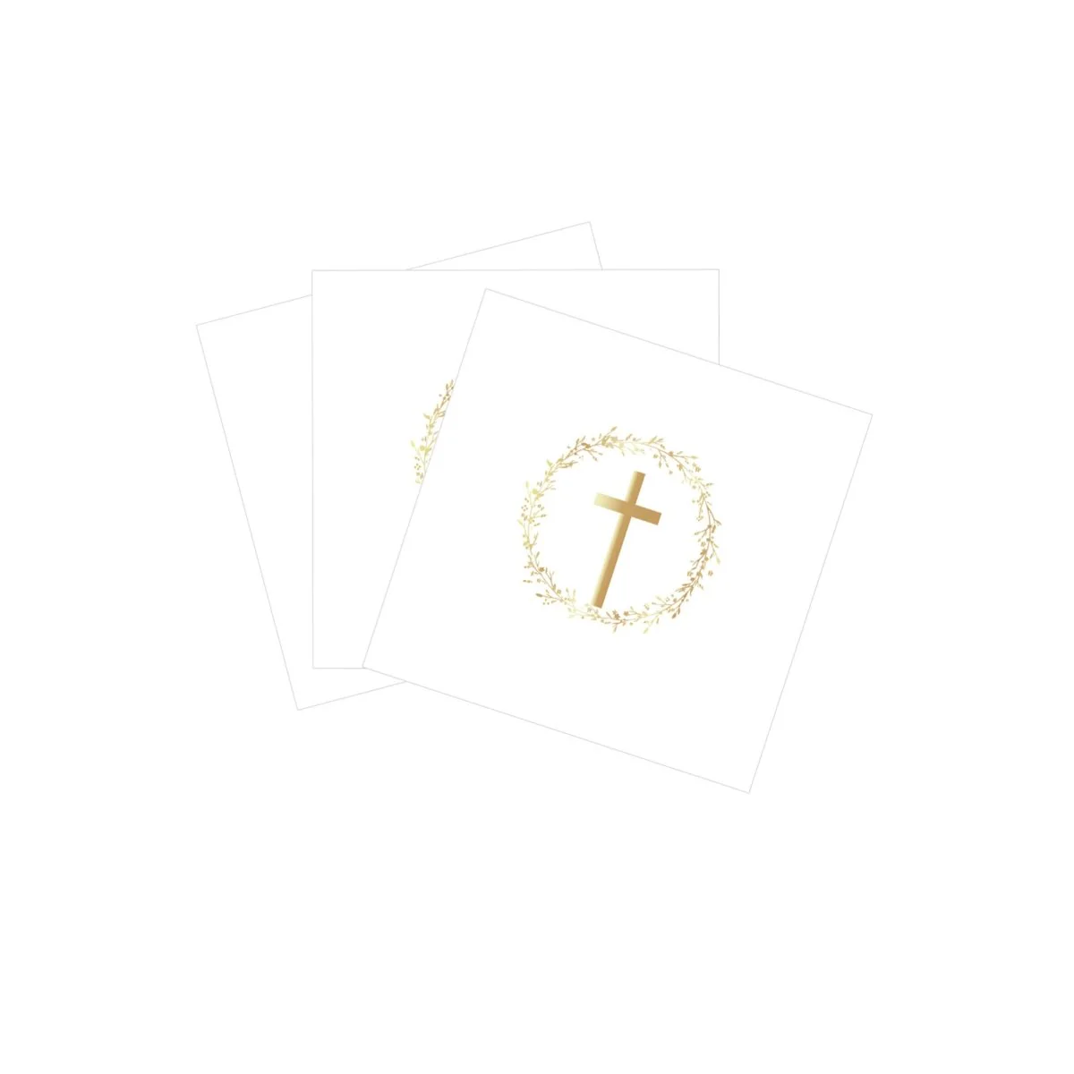 Gold Heavenly Cross Large Lunch Napkins, 16 Count
