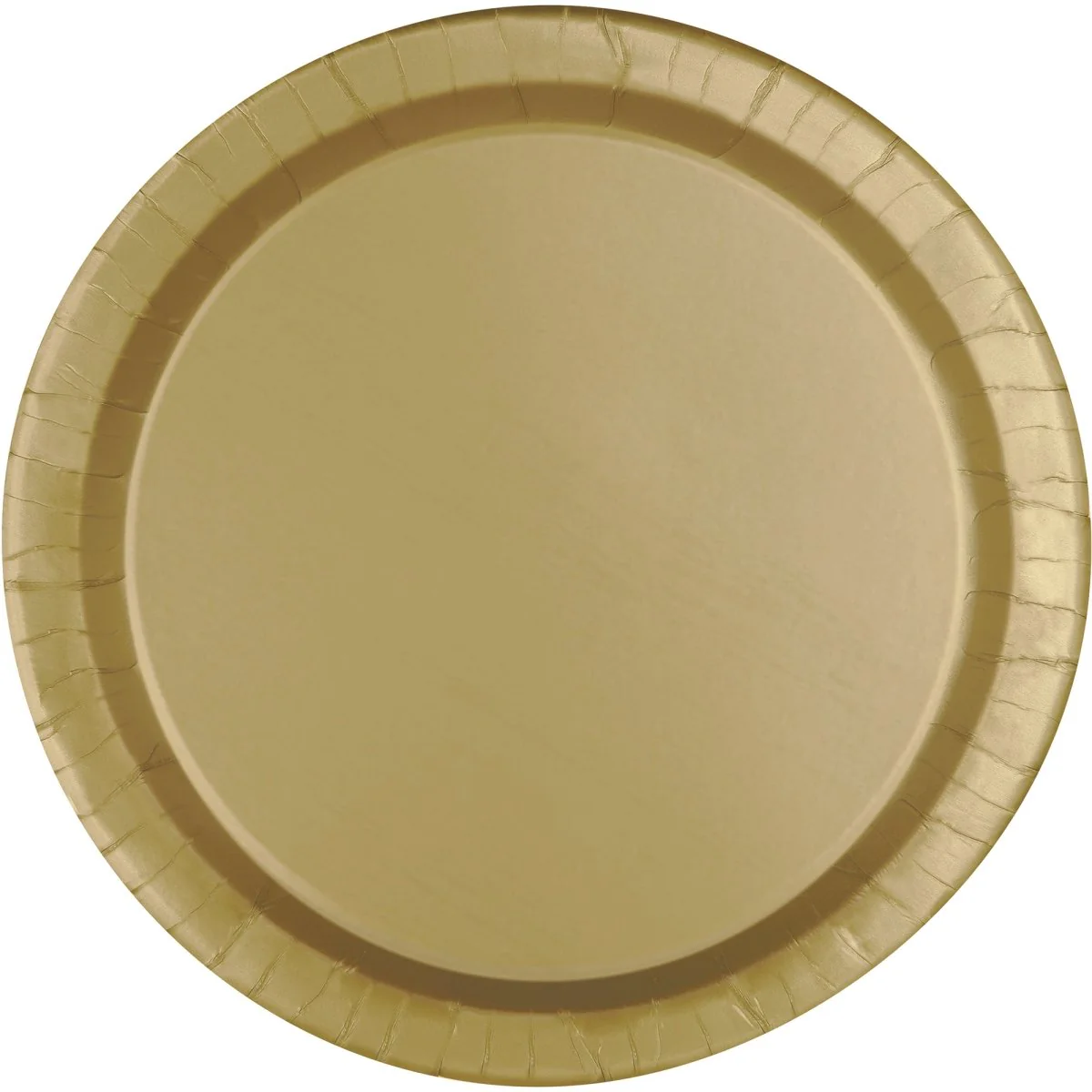 Gold Large Round Lunch Plastic Plates, 9 Inches, 20 Count