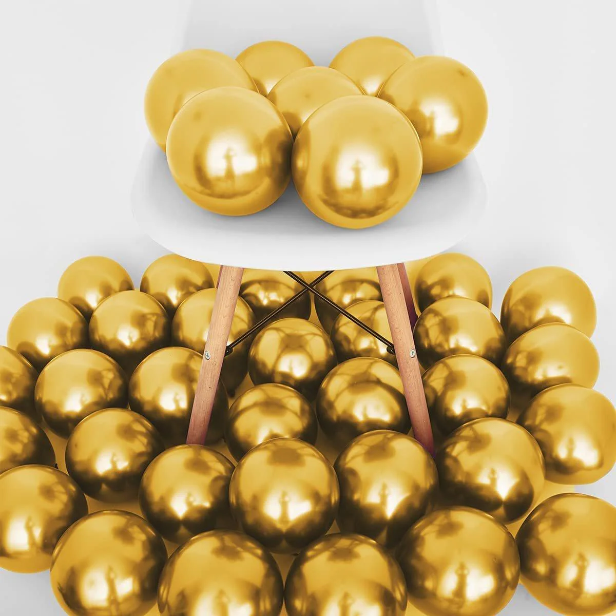 Gold Latex Balloon 12 Inches, Chrome Collection, 15 Count - Image 4