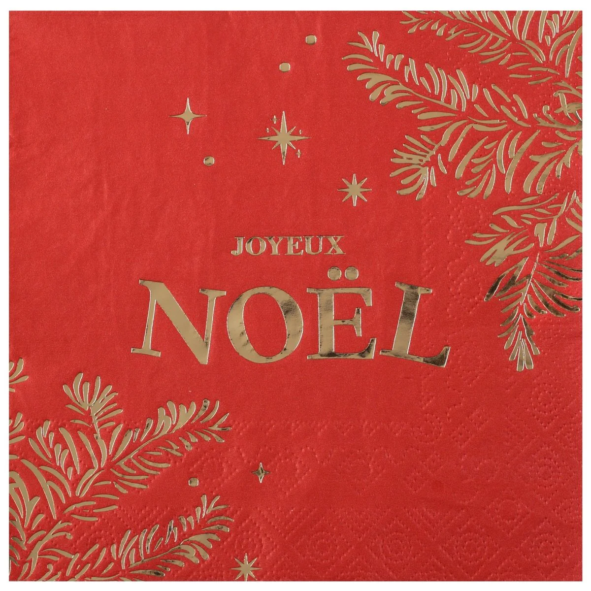Gold Leaves Christmas Large Lunch Napkins, 10 Count