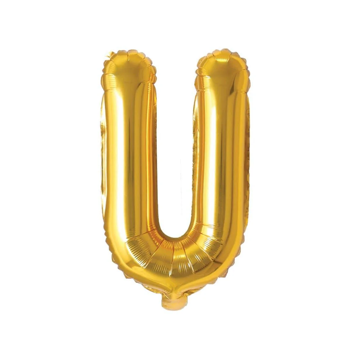 Gold Letter U Foil Balloon, 16 Inches