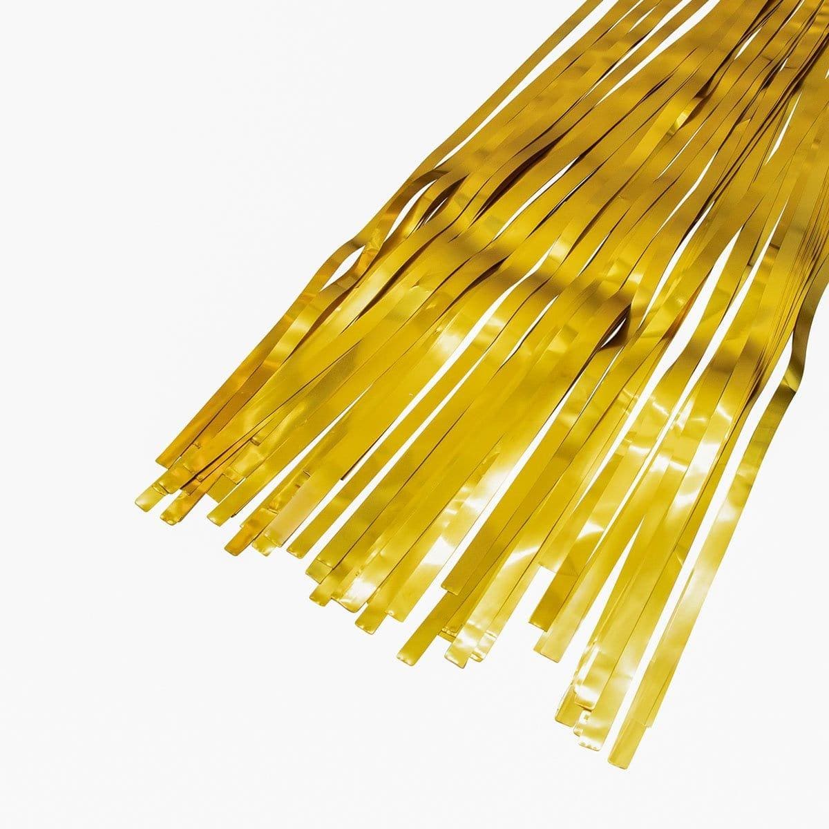 Gold, Matte Collection, Foil Fringe Curtain, 2 Count - Image 3