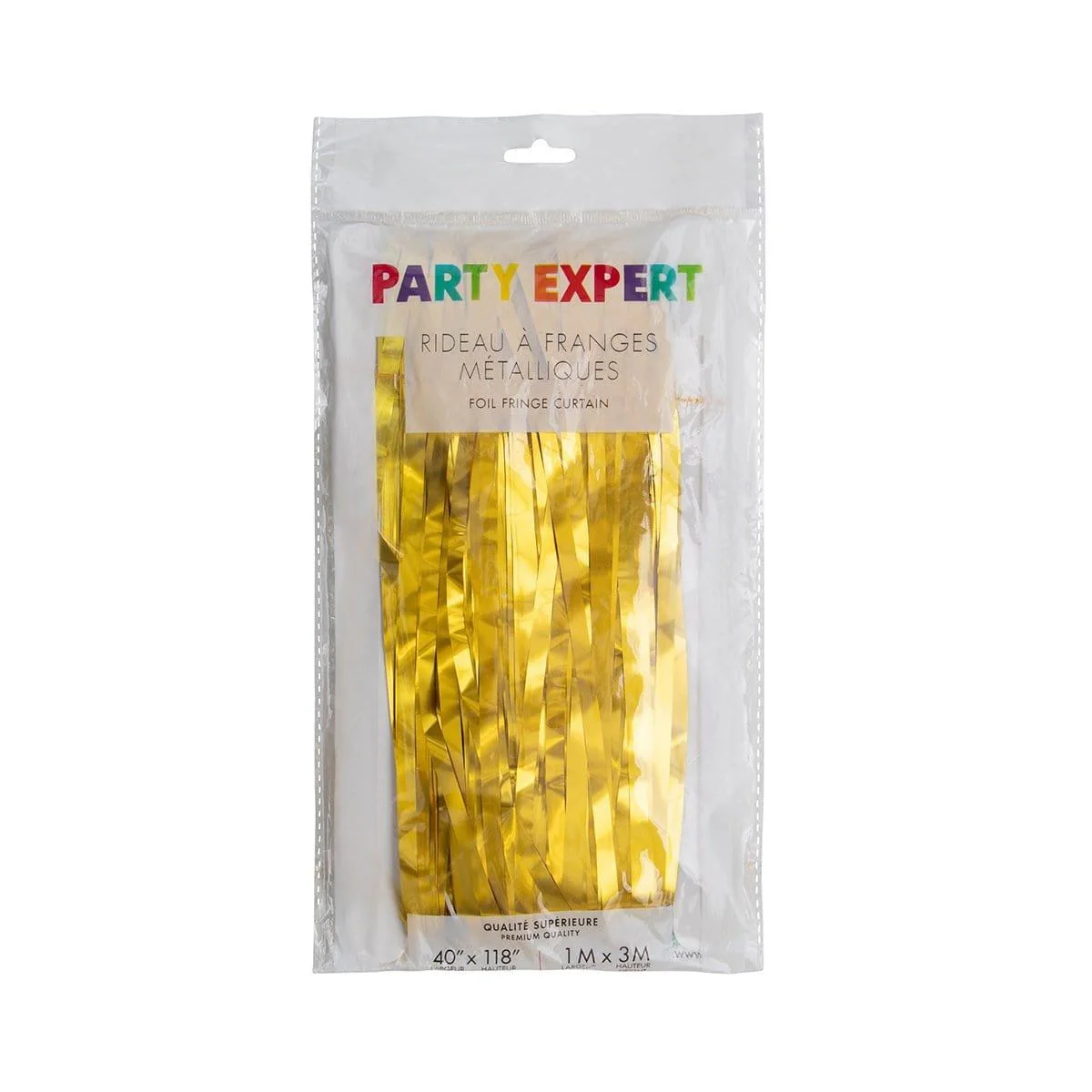Gold, Matte Collection, Foil Fringe Curtain, 2 Count - Image 4