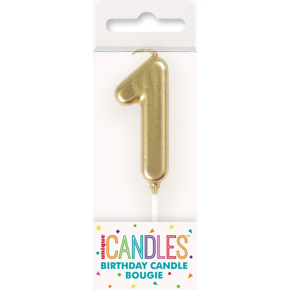 Gold Mini Number 1 Birthday Candle, 1 Count - Image 2