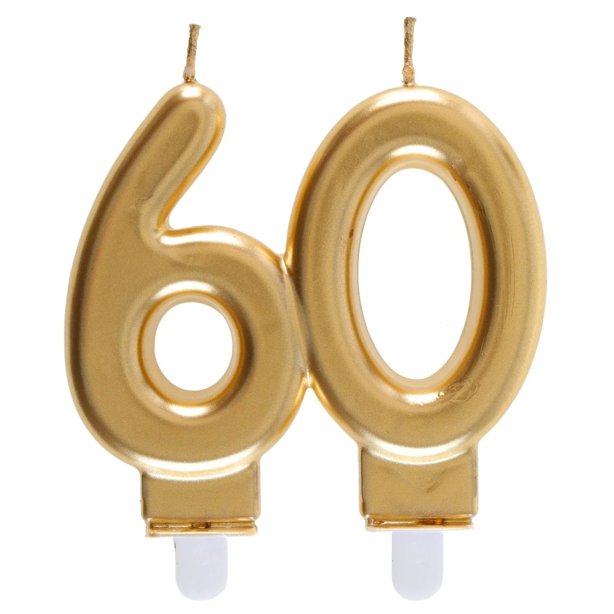 Gold Number 60 Birthday Candle, 1 Count