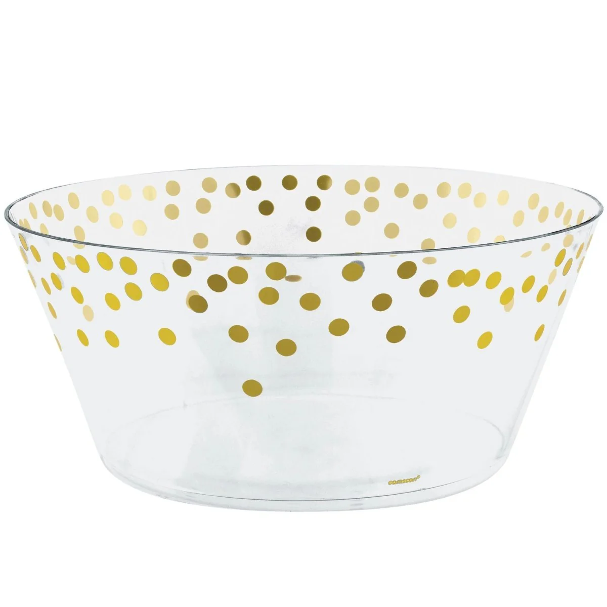 Gold PET Plastic Large Serving Bowl, 10 Inches, 1 Count