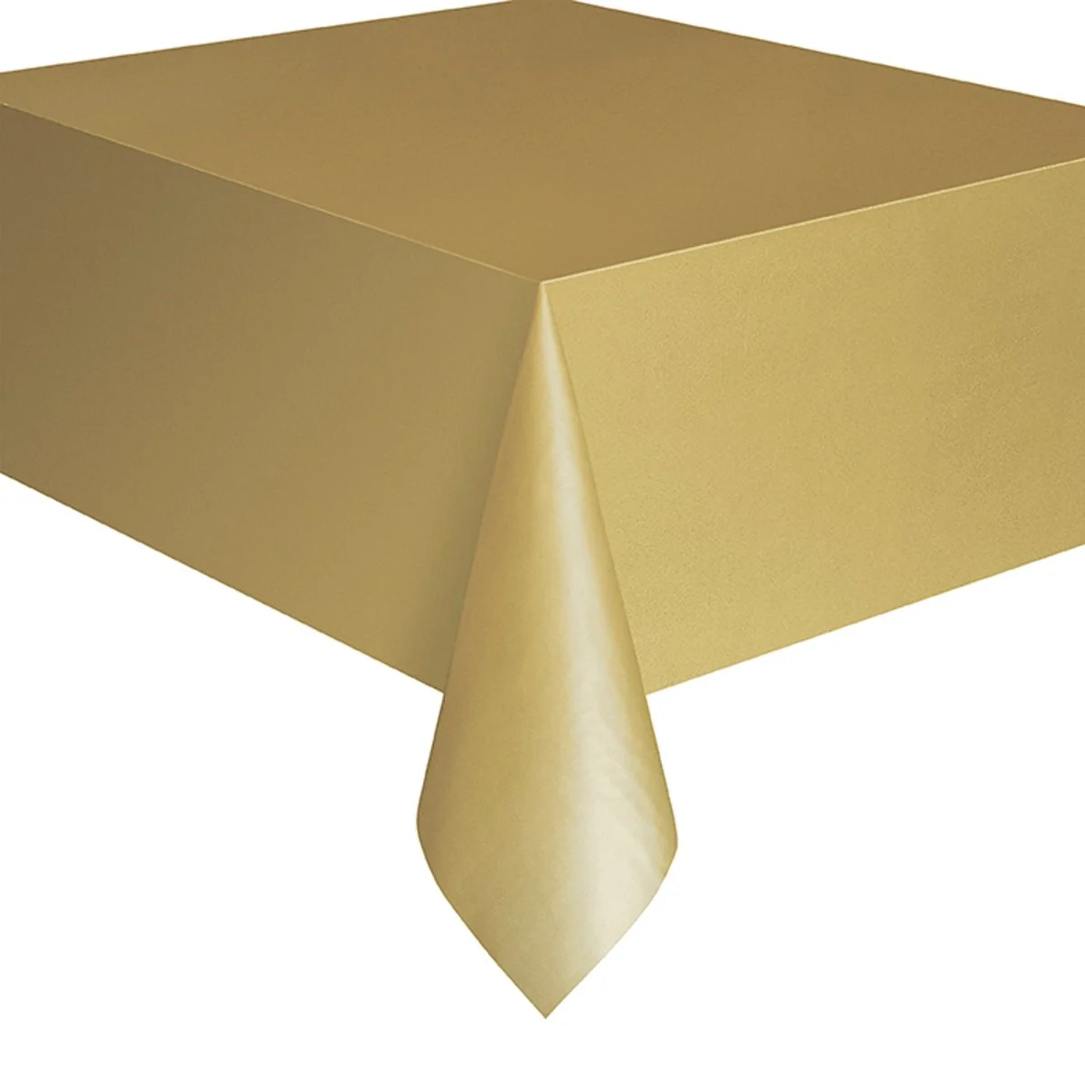 Gold Rectangular Plastic Table Cover, 54 x 108 Inches, 1 Count