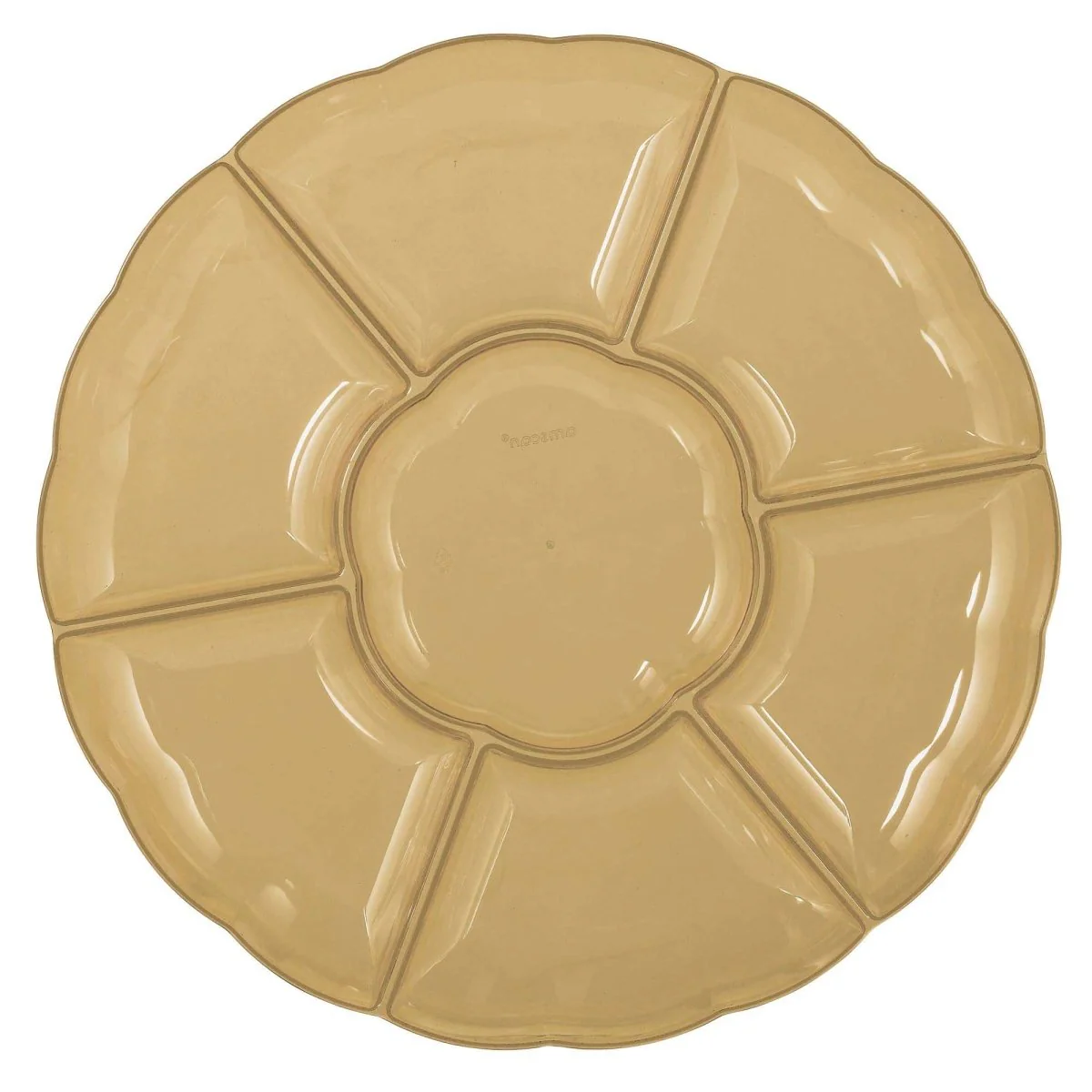 Gold Recyclable Plastic Tray with Compartment, 16 Inches, 1 Count