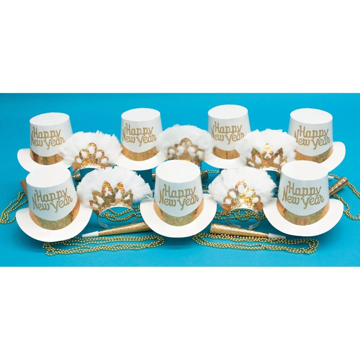 Gold Showcase Happy New Year Party Kit for 50 People, 125 Count