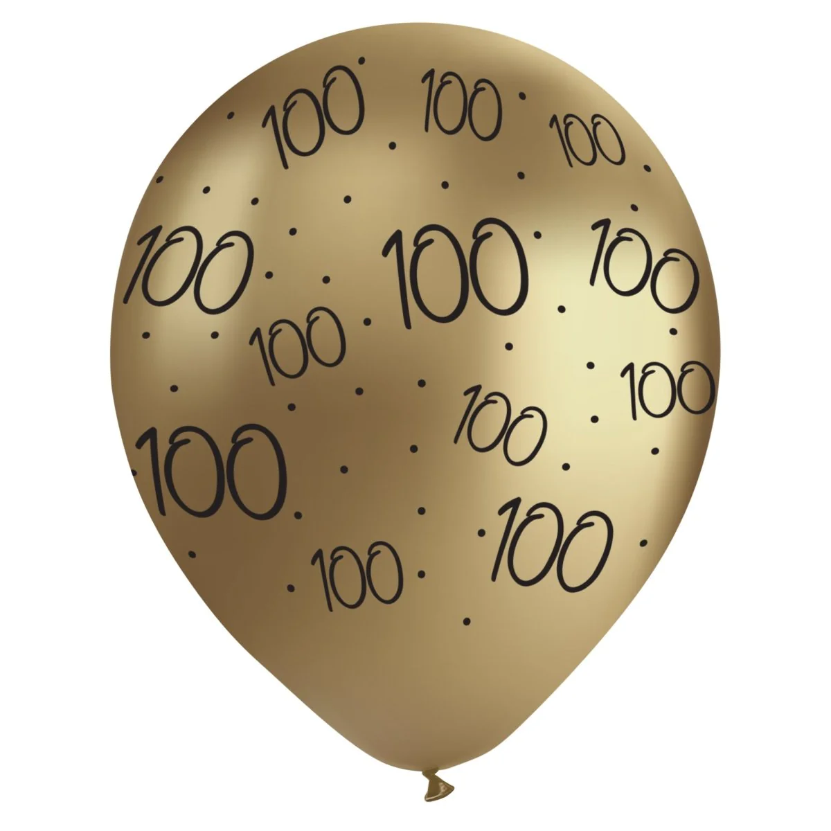Golden Celebration 100th Birthday Gold Chrome Latex Balloons, 12 Inches, 12 Count