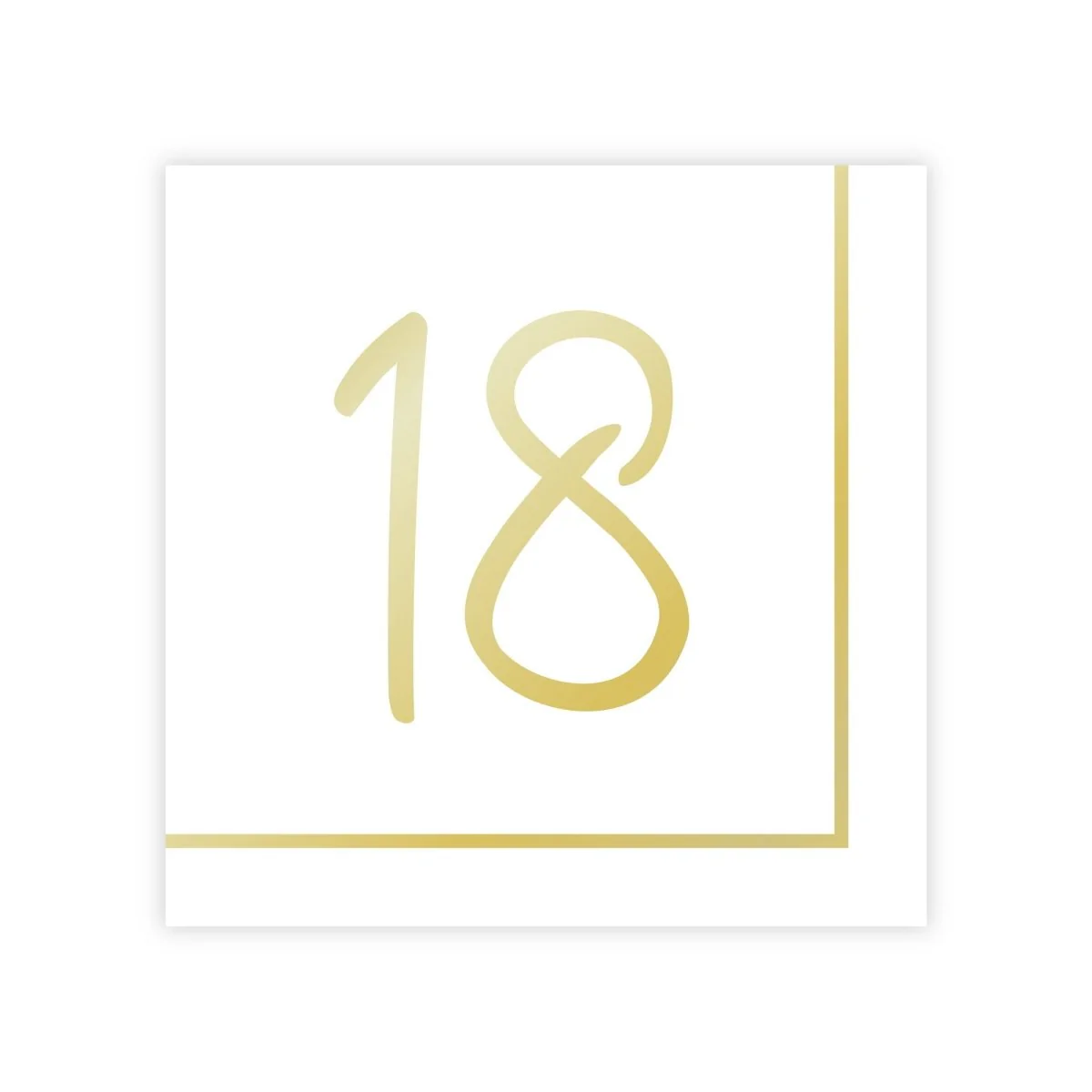 Golden Celebration 18th Birthday Large Lunch Napkins, 16 Count