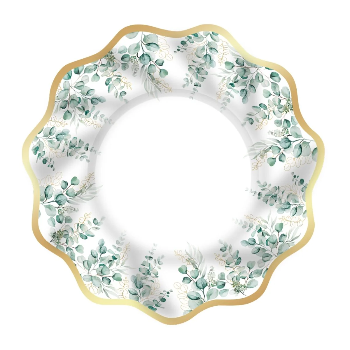 Golden Foliage Large Lunch Paper Plates, 10 Inches, 8 Count