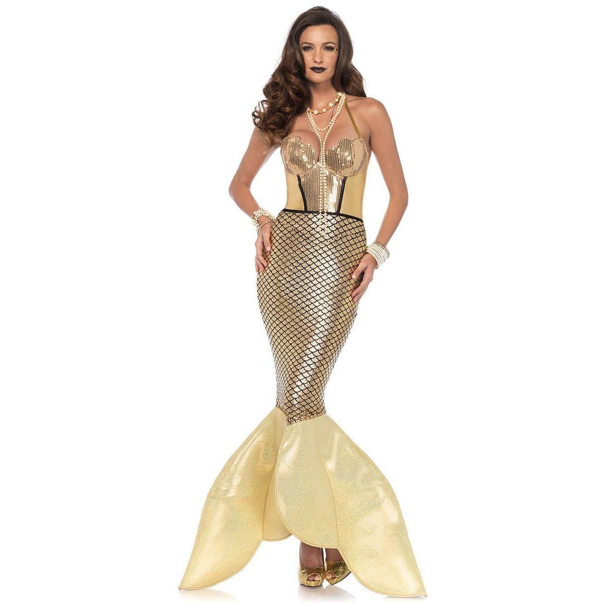 Golden Glimmer Mermaid Costume for Adults