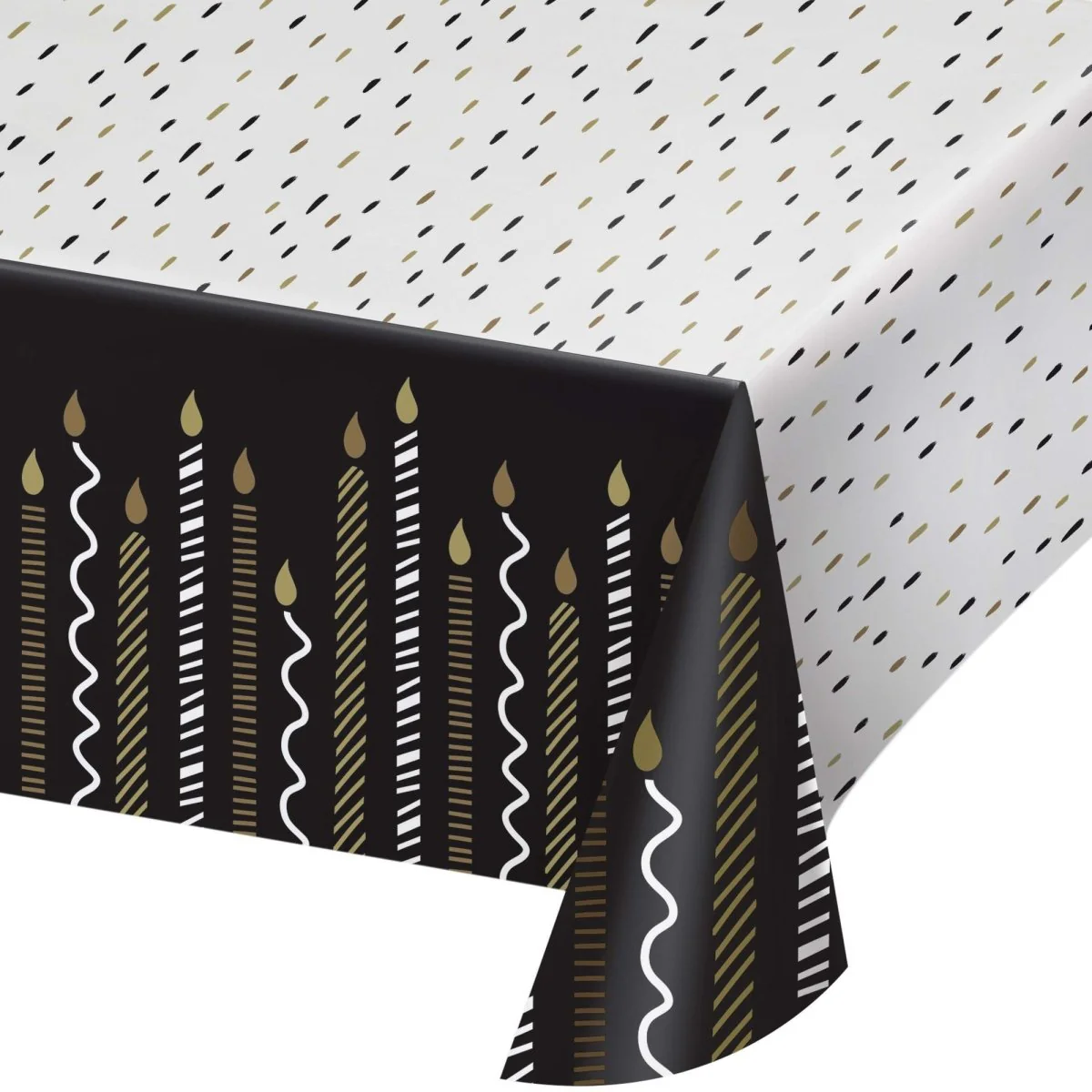 Golden Wishes Birthday Rectangular Paper Table Cover, 54 x 96 Inches, 1 Count