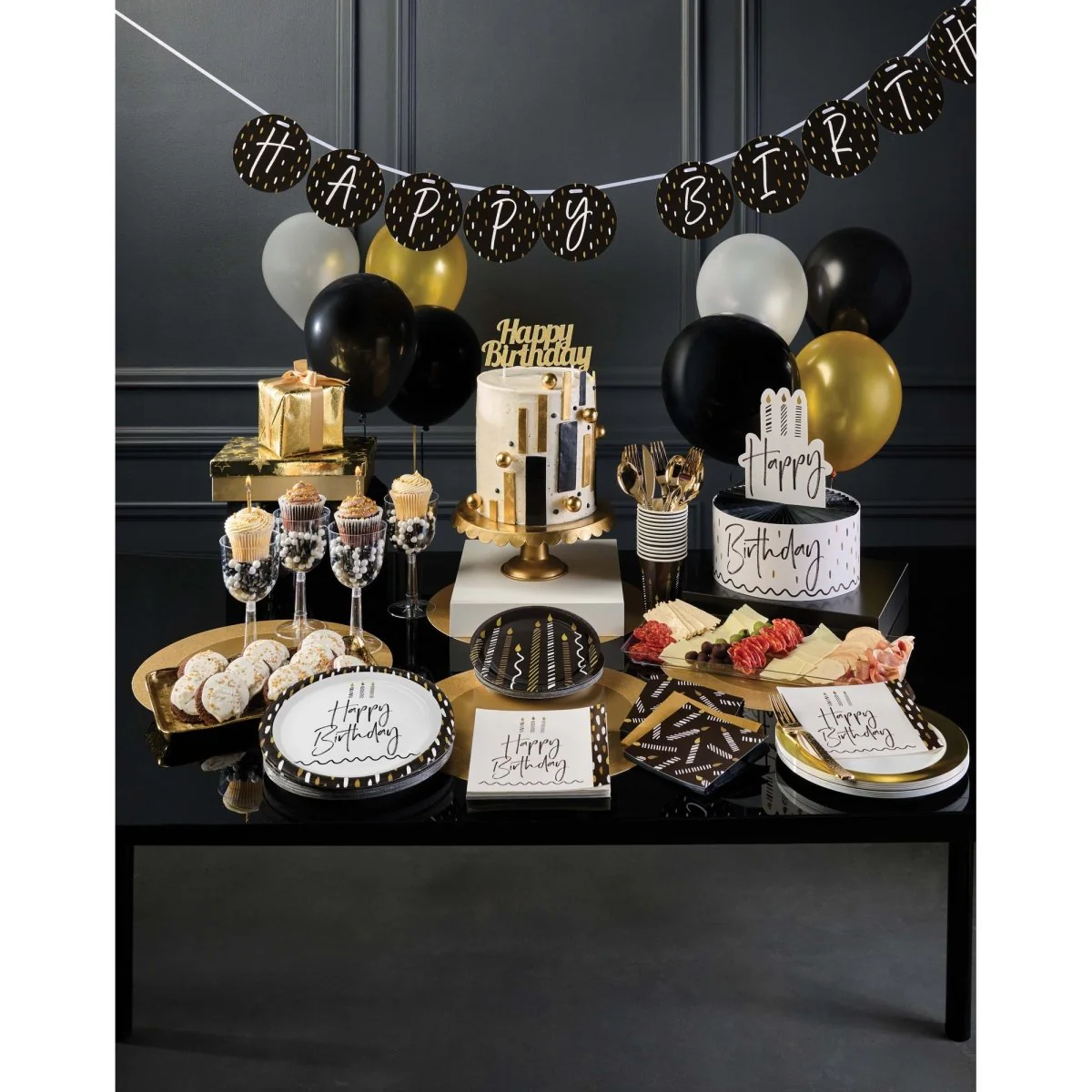 Golden Wishes Birthday Small Beverage Napkins, 16 Count - Image 2