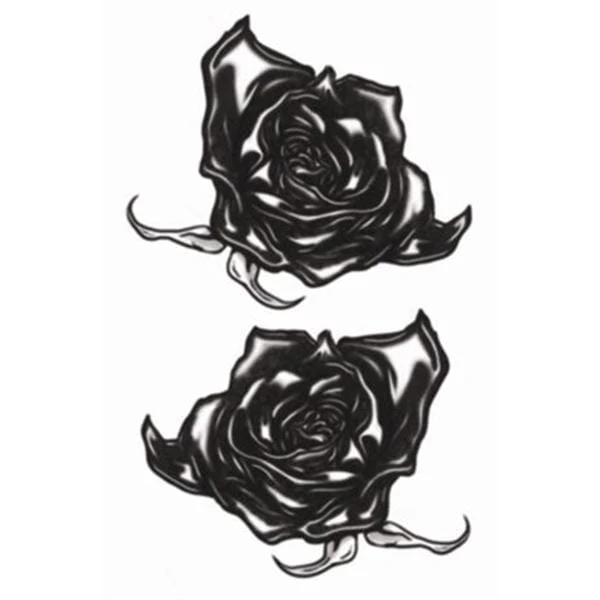 Gothic black roses temporary tattoo