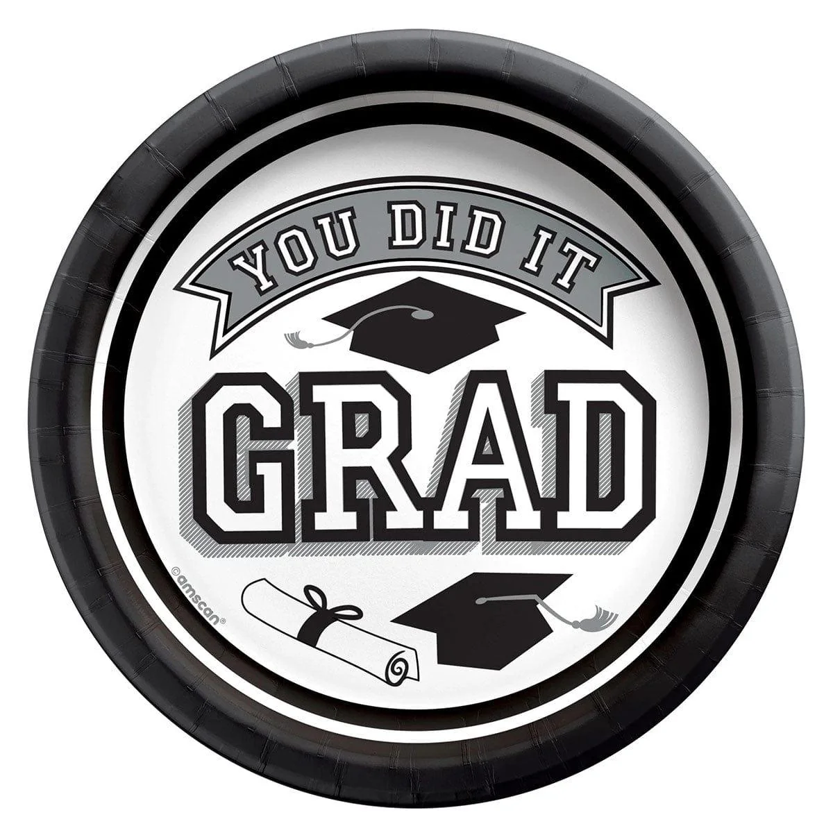 Graduation "Congrats Grad" Dinner Paper Plates, 7 in
