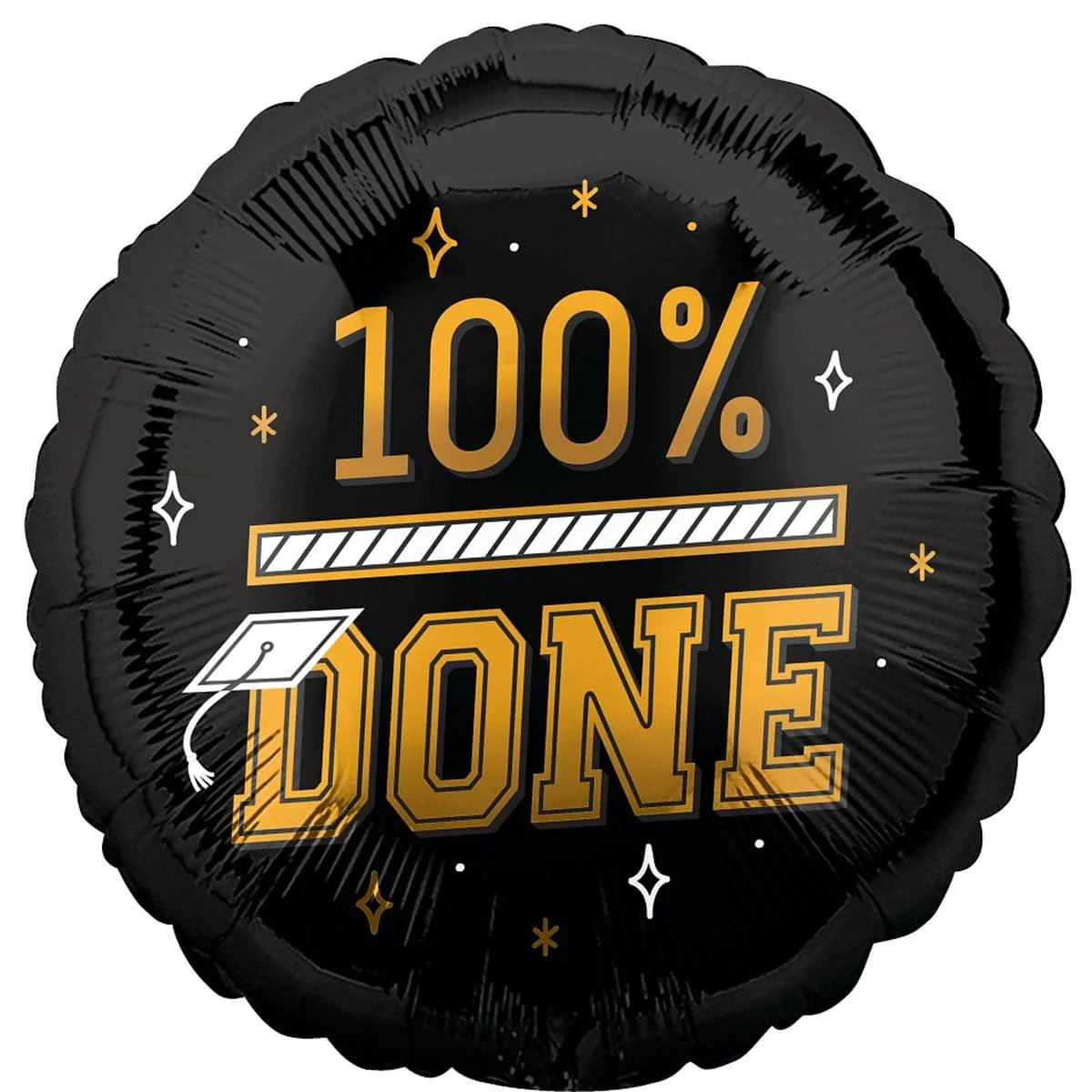 Graduation Foil Balloon "100% Done", Reversible, 18 in