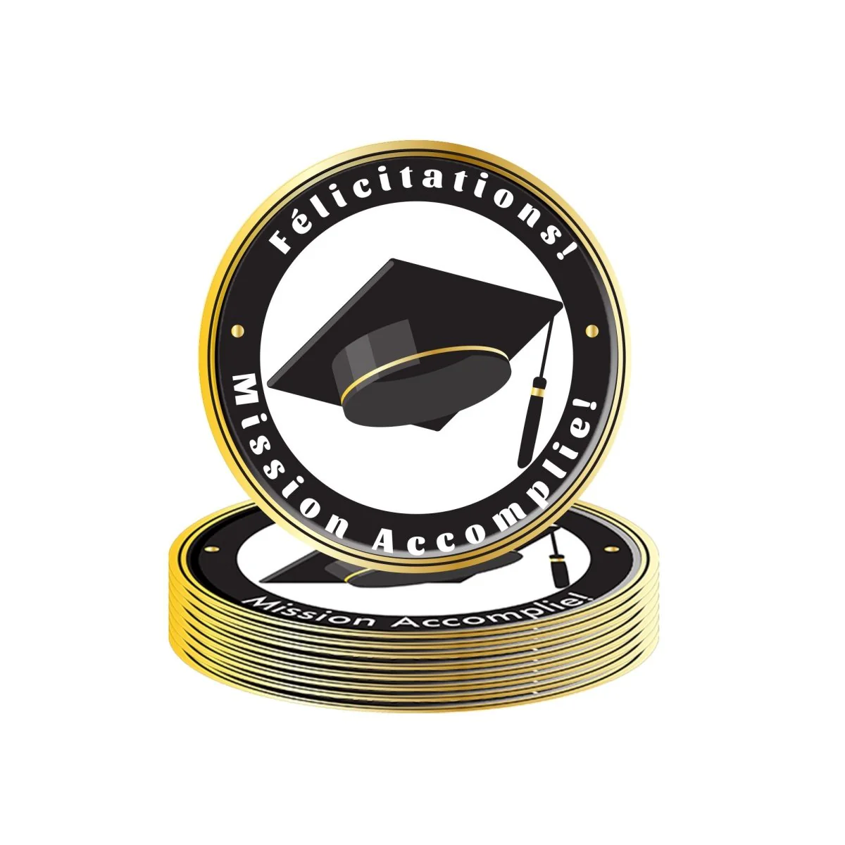 Graduation Large Round Lunch Paper Plates, French, 9 Inches, 8 Count - Image 2