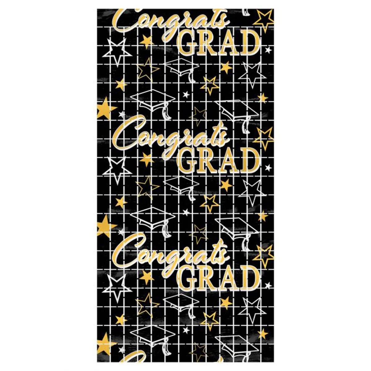 Graduation Metallic Square Curtain, 38 x 78 Inches, 1 Count