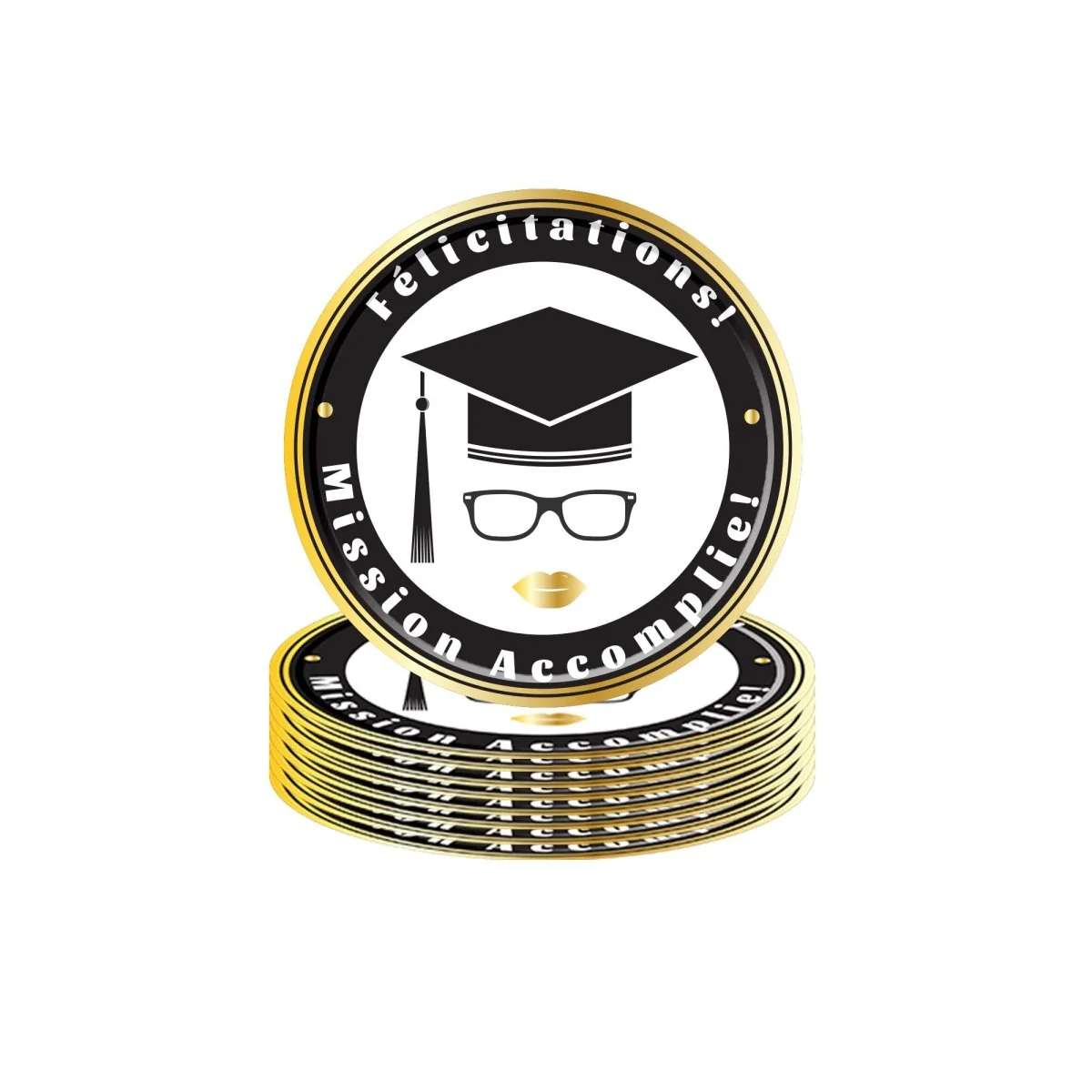 Graduation Small Round Dessert Paper Plates, French, 7 Inches, 8 Count - Image 2
